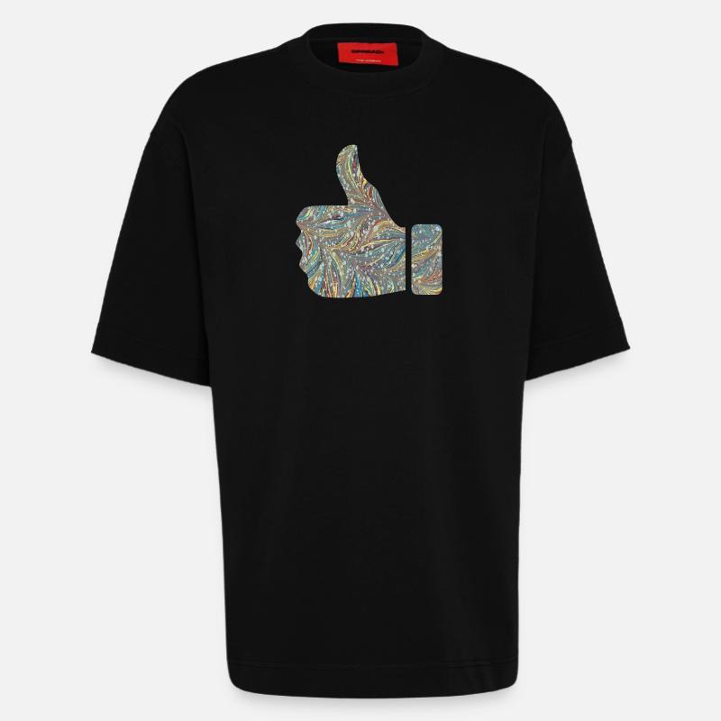 handzeichen like e 201 - Heavyweight T-Shirt - made by SPREAD  - SOLID BLACK
