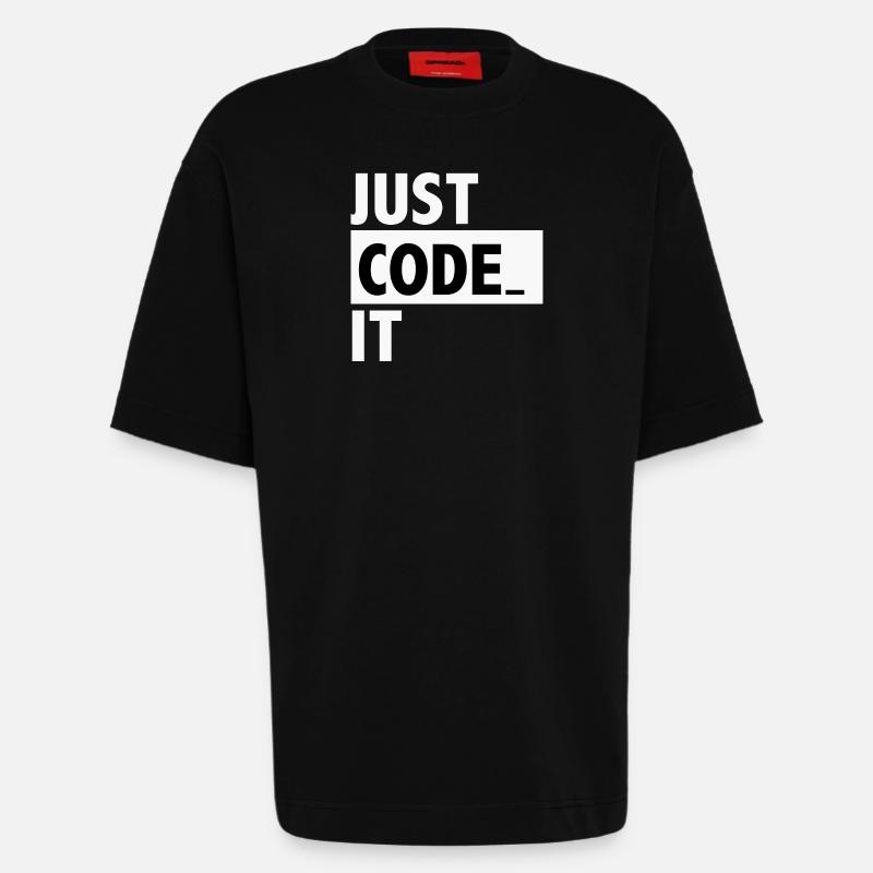 just code it - Heavyweight T-Shirt - made by SPREAD  - SOLID BLACK