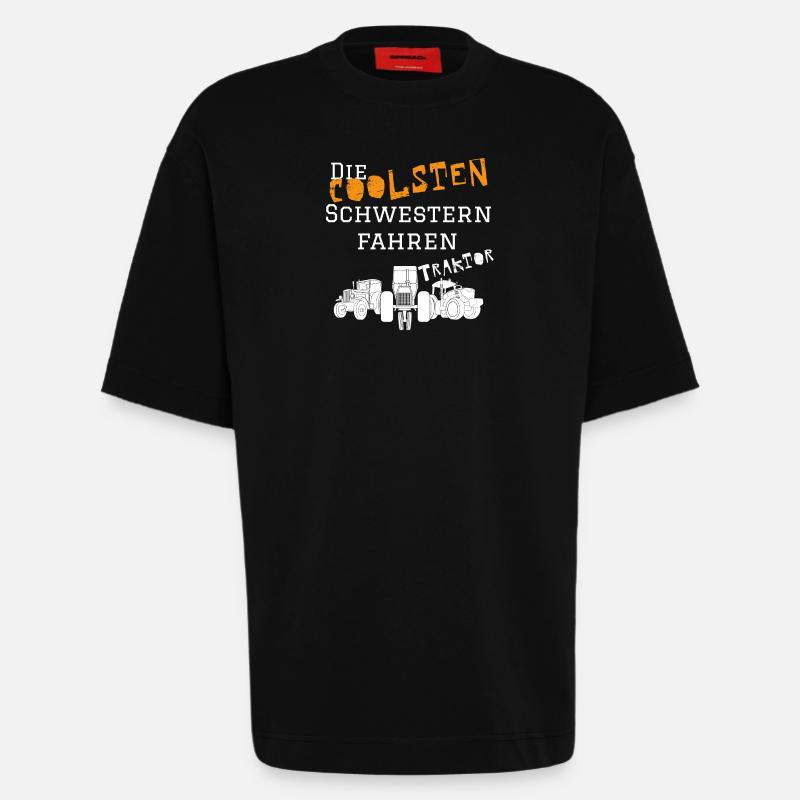 Die coolsten Schwester Traktor - Heavyweight T-Shirt - made by SPREAD  - SOLID BLACK