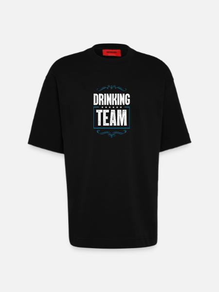 Drinking Crew - Heavyweight T-Shirt - made by SPREAD - SOLID BLACK