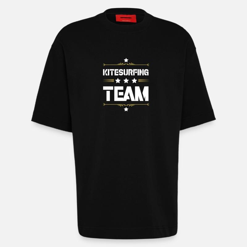 Équipe de kitesurf - T-shirt bio épais oversize fabriqué en UE - SOLID BLACK