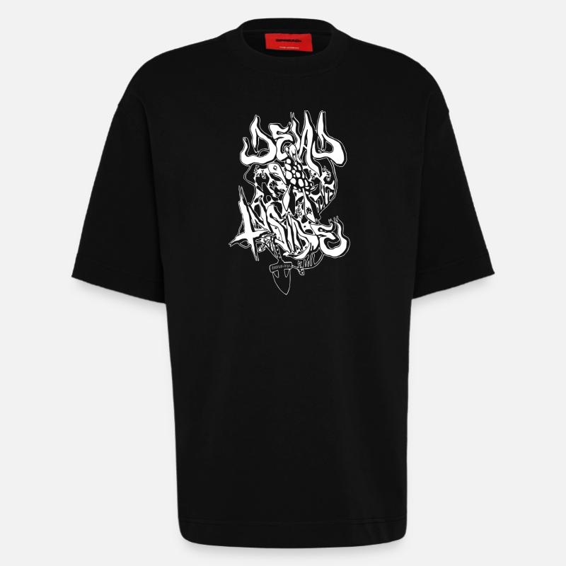Urbane Dämonengrafik im Meta-Stil - Heavyweight T-Shirt - made by SPREAD  - SOLID BLACK