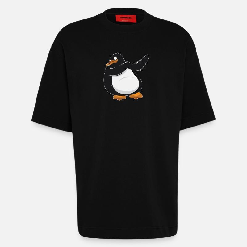 Dabbing penguin - penguin - Heavyweight T-Shirt - made by SPREAD  - SOLID BLACK