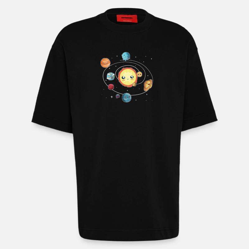 das Sonnensystem - Heavyweight T-Shirt - made by SPREAD  - SOLID BLACK