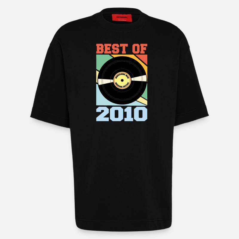 Le meilleur de 2010 - T-shirt bio épais oversize fabriqué en UE - SOLID BLACK