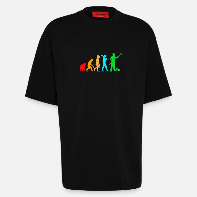 Painter Evolution - Heavyweight T-Shirt - made by SPREAD  - SOLID BLACK