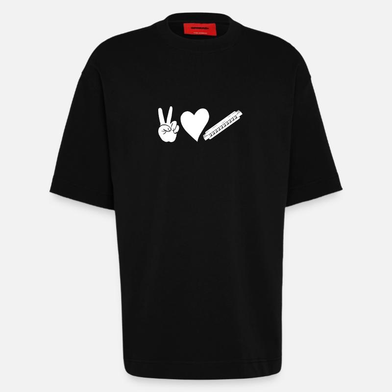 Harmonica Harmonica - T-shirt bio épais oversize fabriqué en UE - SOLID BLACK