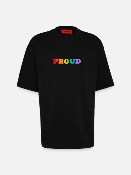 PROUD LGBT PRIDE - Heavyweight T-Shirt - made by SPREAD  - SOLID BLACK