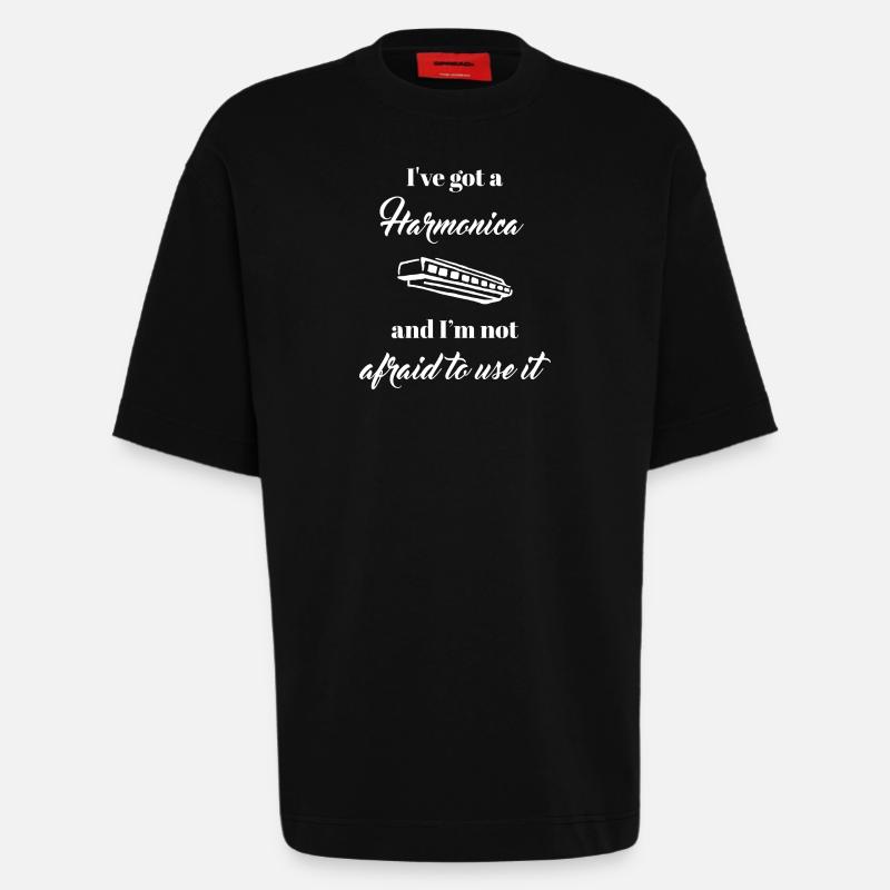 harmonica - harmonica player - harmonica - Heavyweight T-Shirt - made by SPREAD - SOLID BLACK