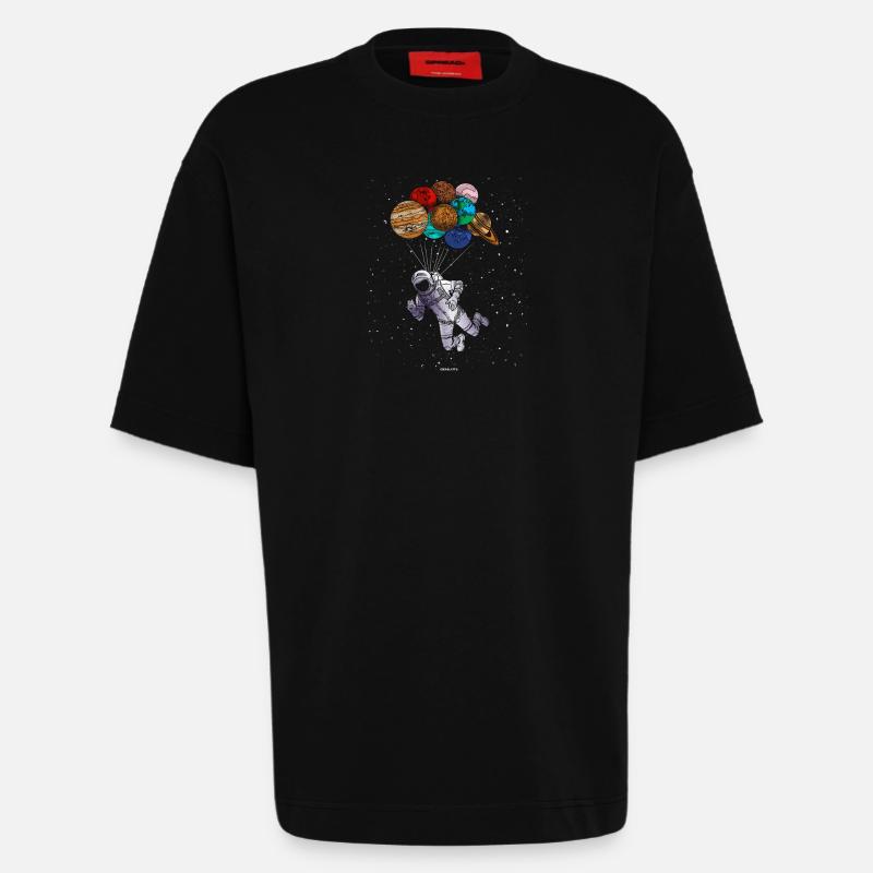 Astronaut Space Shuttle Geschenk - Heavyweight T-Shirt - made by SPREAD - SOLID BLACK