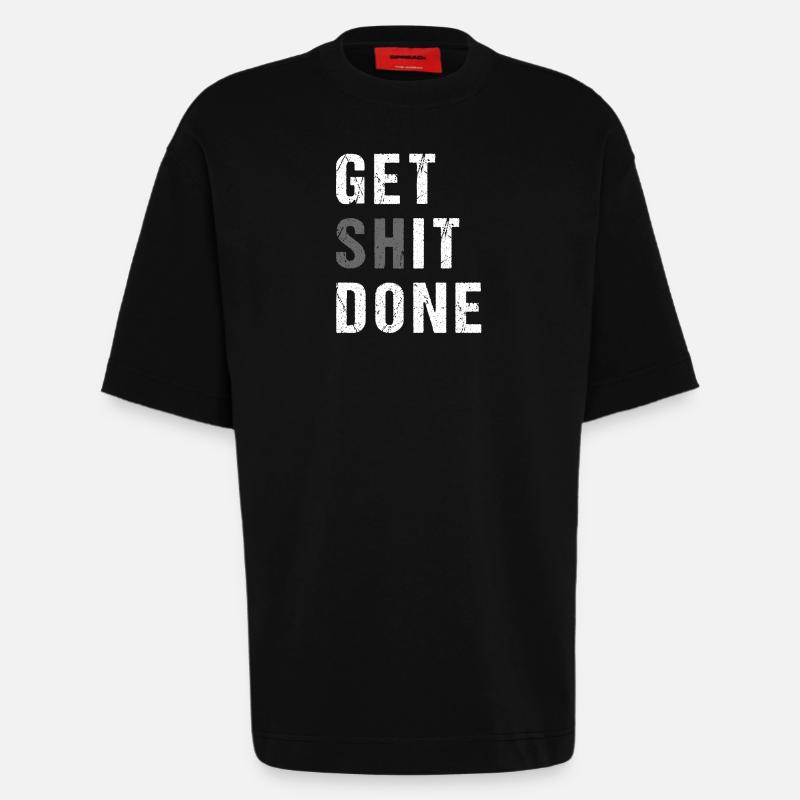 GET SHIT DONE - Heavyweight T-Shirt - made by SPREAD  - SOLID BLACK