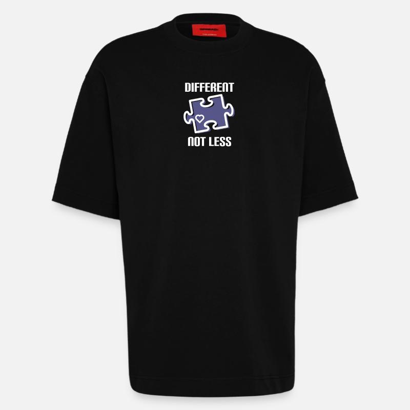 DIFFERENT - NOT LESS! AUTISMUS - Heavyweight T-Shirt - made by SPREAD  - SOLID BLACK