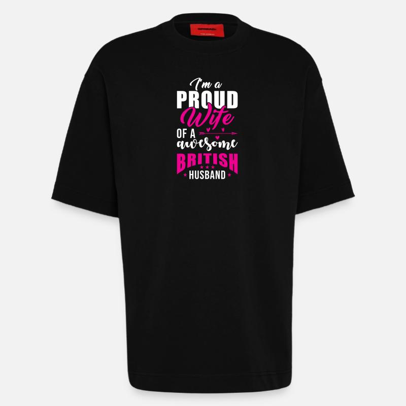 Englischer Ehemann England Ehemann - Heavyweight T-Shirt - made by SPREAD  - SOLID BLACK