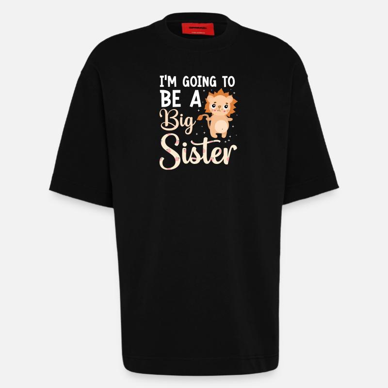 Werde Große Schwester Big Sis - Heavyweight T-Shirt - made by SPREAD - SOLID BLACK