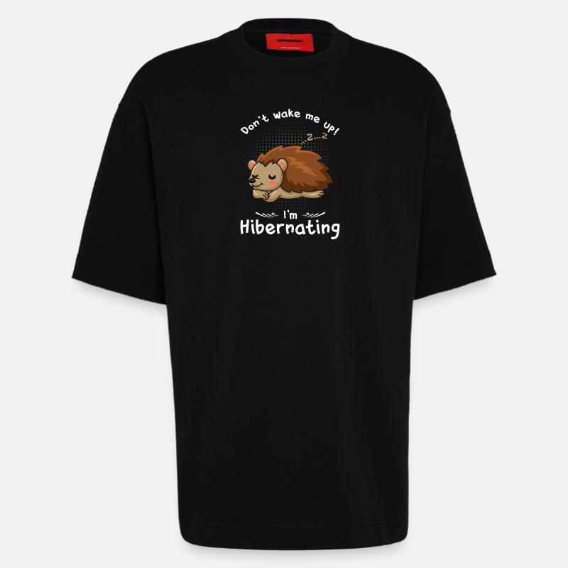 Winterschlaf Weck mich nicht Igel - Heavyweight T-Shirt - made by SPREAD  - SOLID BLACK