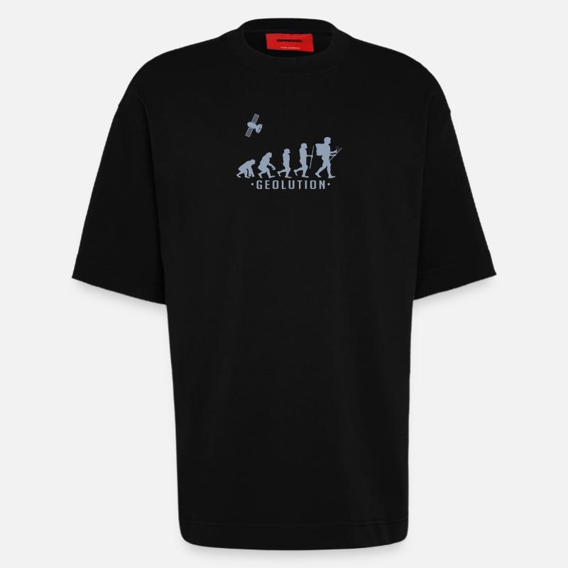 Geocaching evolution Chemise Geolution - T-shirt bio épais oversize fabriqué en UE - SOLID BLACK