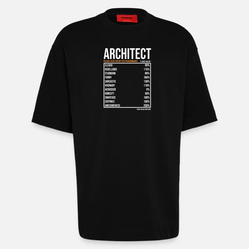 Architecte du jour Drôle d’architecte - T-shirt bio épais oversize fabriqué en UE - SOLID BLACK