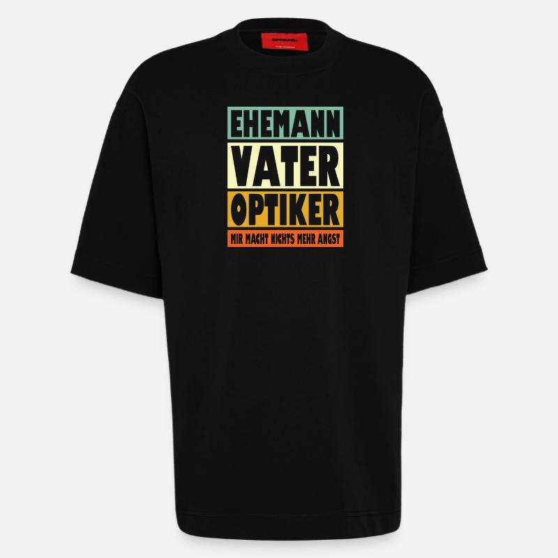Optiker Vater Ehemann Held - Heavyweight T-Shirt - made by SPREAD  - SOLID BLACK