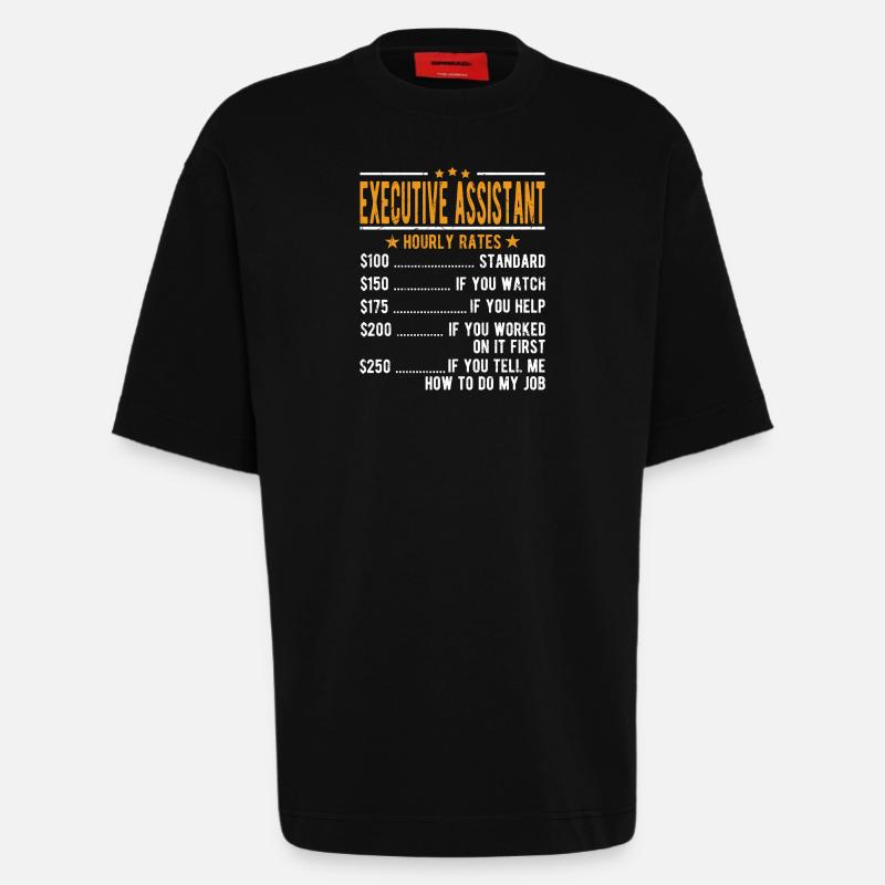 Executive Assistant Hourly Wage - Heavyweight T-Shirt - made by SPREAD  - SOLID BLACK
