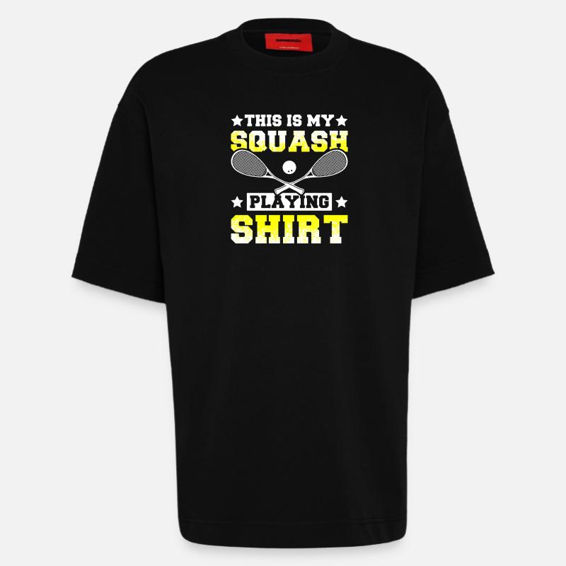 This is my squash playing - Heavyweight T-Shirt - made by SPREAD  - SOLID BLACK