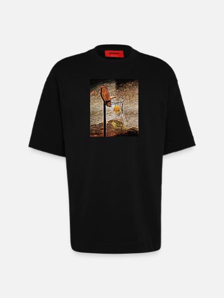 Moonlight Basketball - Heavyweight T-Shirt - made by SPREAD  - SOLID BLACK