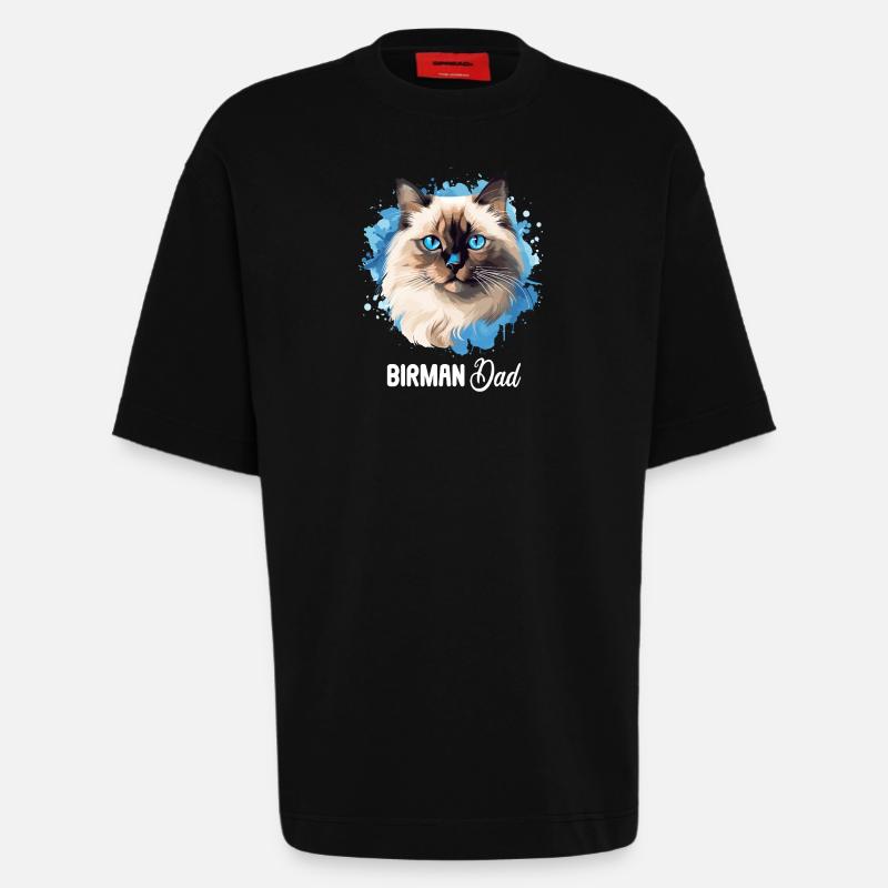 Birman Cat Birma Katze - Heavyweight T-Shirt - made by SPREAD  - SOLID BLACK
