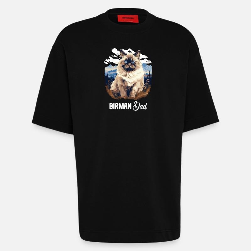 Birman Cat Birma Katze - Heavyweight T-Shirt - made by SPREAD  - SOLID BLACK