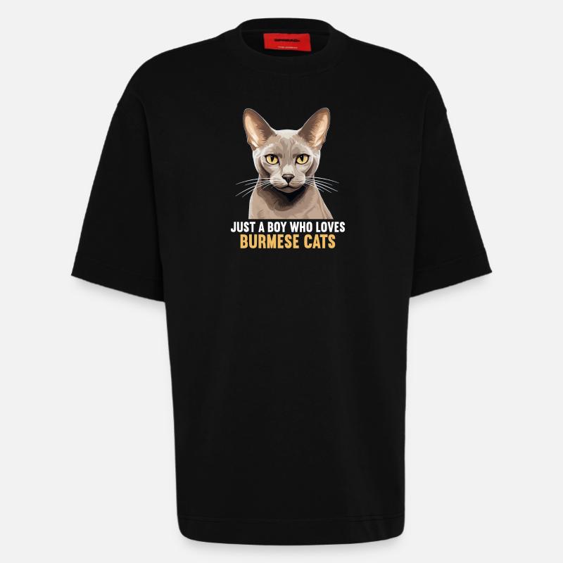 Chat birman Birmanie Katze - T-shirt bio épais oversize fabriqué en UE - SOLID BLACK