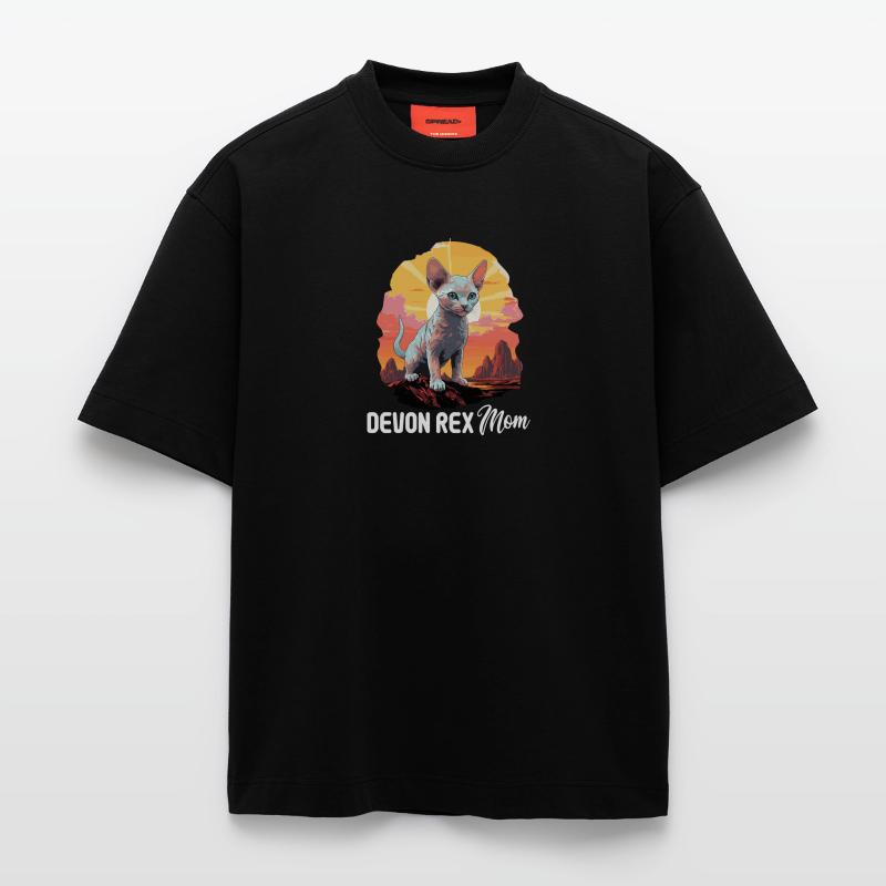 Chaton Devon Rex Chat Devon Rex T-shirt bio épais oversize fabriqué en UE