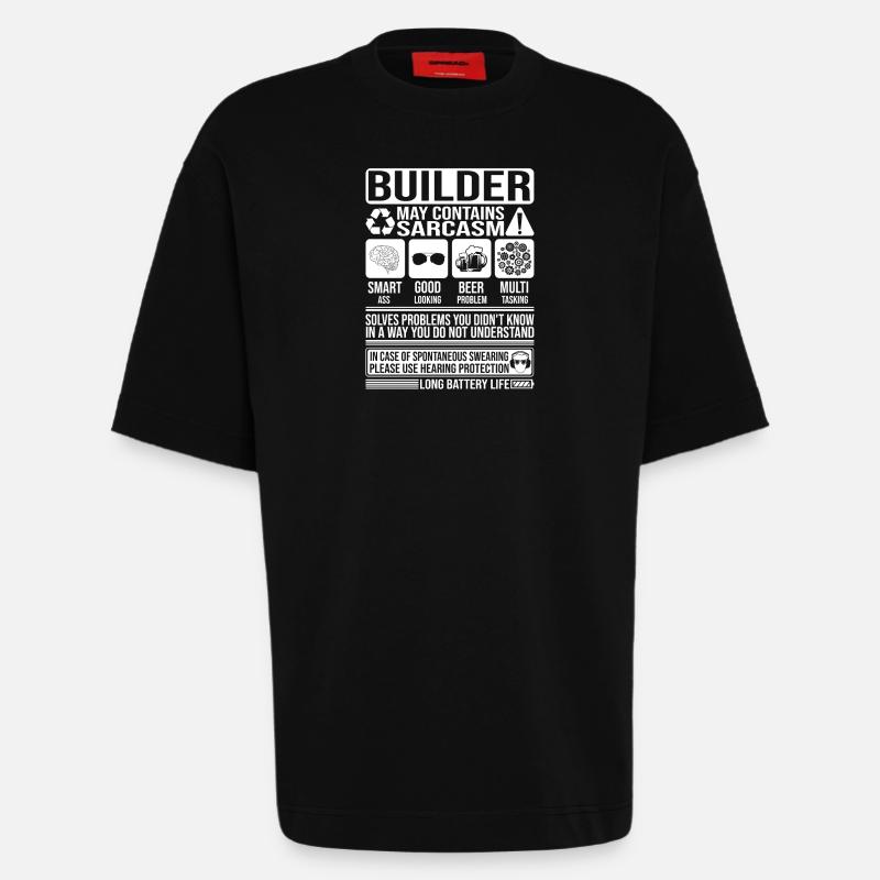 Builder Sarkasmus lustiger Geschenke-Builder - Heavyweight T-Shirt - made by SPREAD  - SOLID BLACK