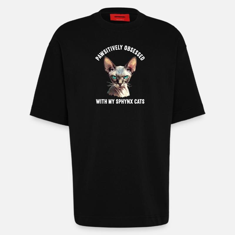 Sphynx Kitten Sphynx Cat - Heavyweight T-Shirt - made by SPREAD  - SOLID BLACK