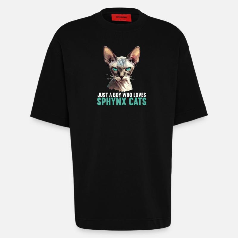 Sphynx Kätzchen Sphynx Katze - Heavyweight T-Shirt - made by SPREAD  - SOLID BLACK