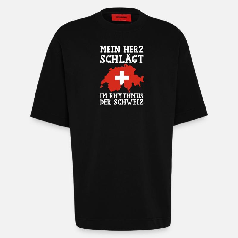 Schweizer Schweiz - Heavyweight T-Shirt - made by SPREAD - SOLID BLACK