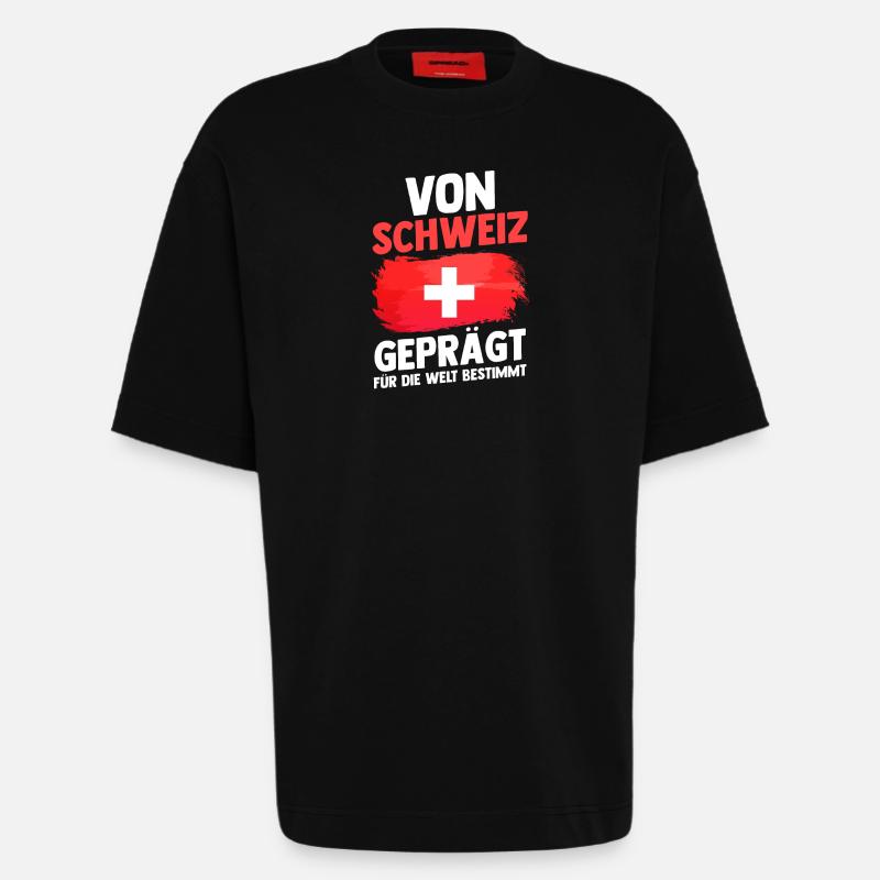 Schweizer Schweiz - Heavyweight T-Shirt - made by SPREAD  - SOLID BLACK