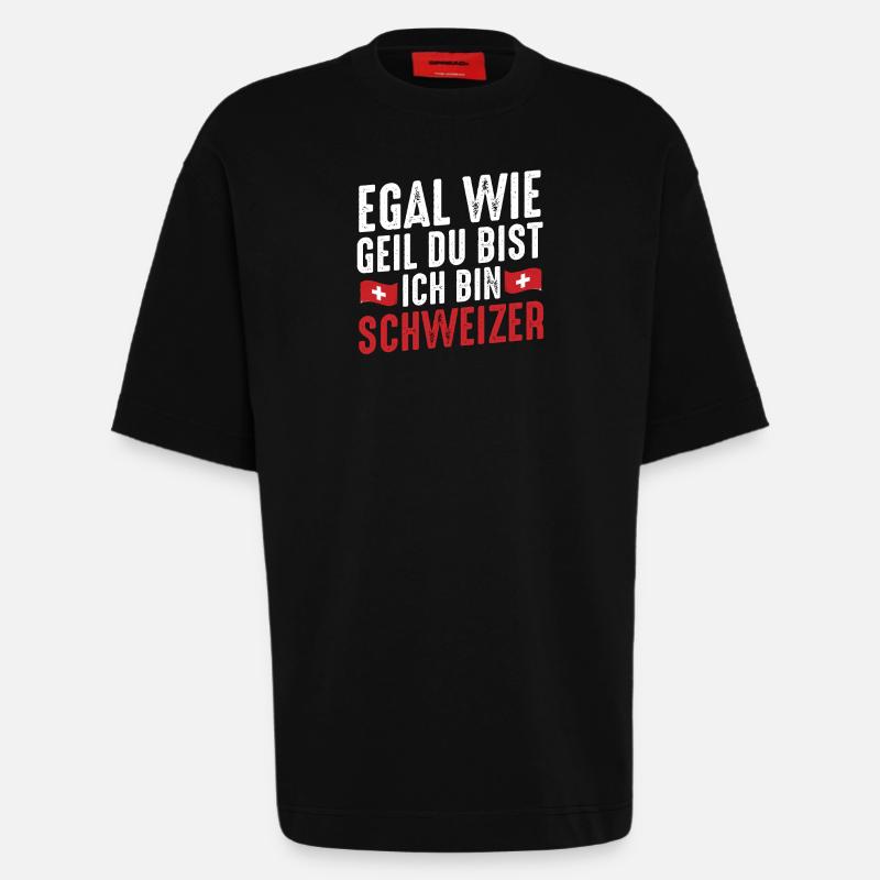 Schweizer Schweiz - Heavyweight T-Shirt - made by SPREAD  - SOLID BLACK