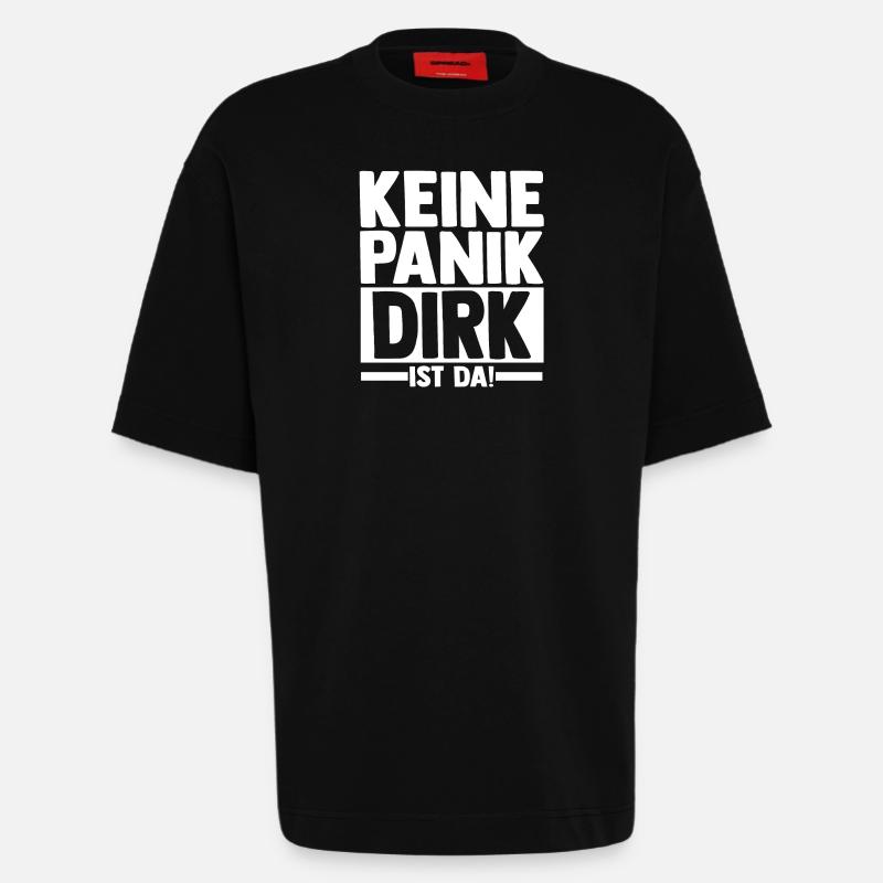 First name Dirk - Heavyweight T-Shirt - made by SPREAD  - SOLID BLACK