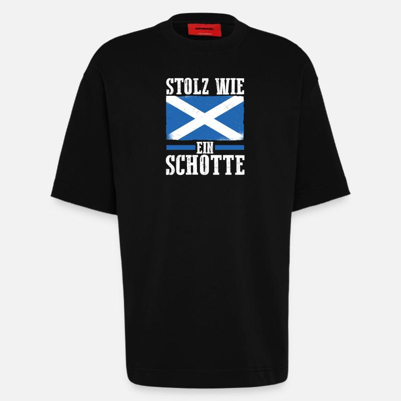 Ecossais Ecosse Ecosse Ecosse - T-shirt bio épais oversize fabriqué en UE - SOLID BLACK