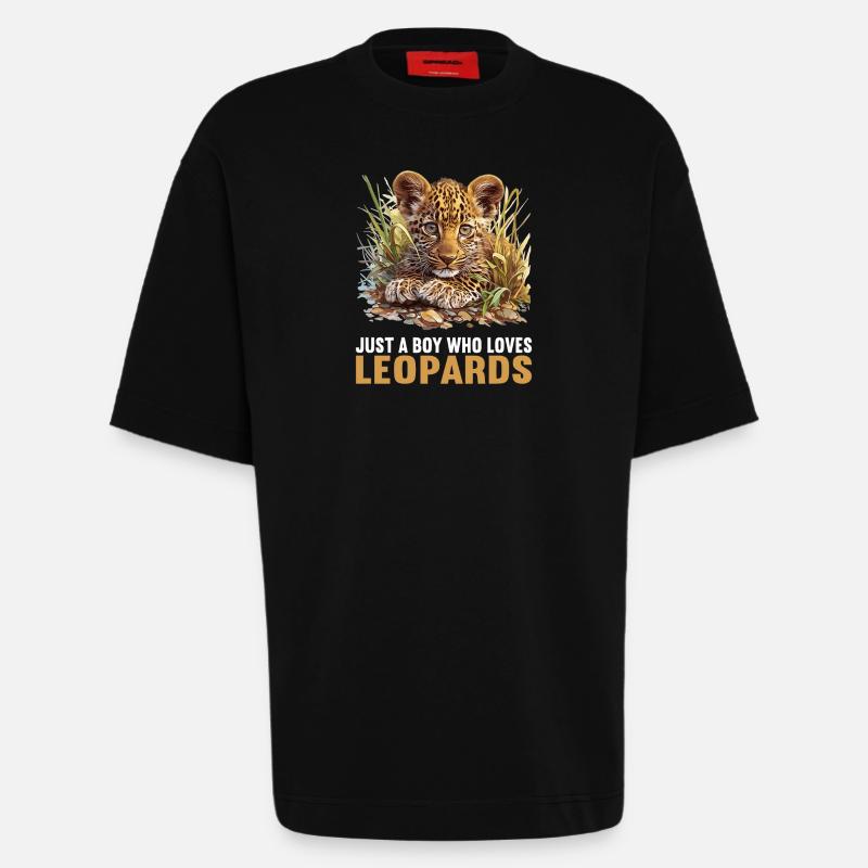 Léopard léopard - T-shirt bio épais oversize fabriqué en UE - SOLID BLACK