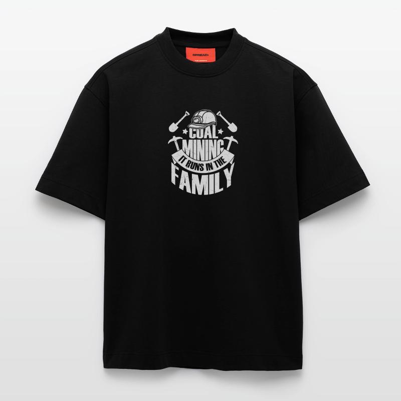 Coal Mining Mode - ON Miner Pickaxe Heavyweight T-Shirt - made by SPREAD 