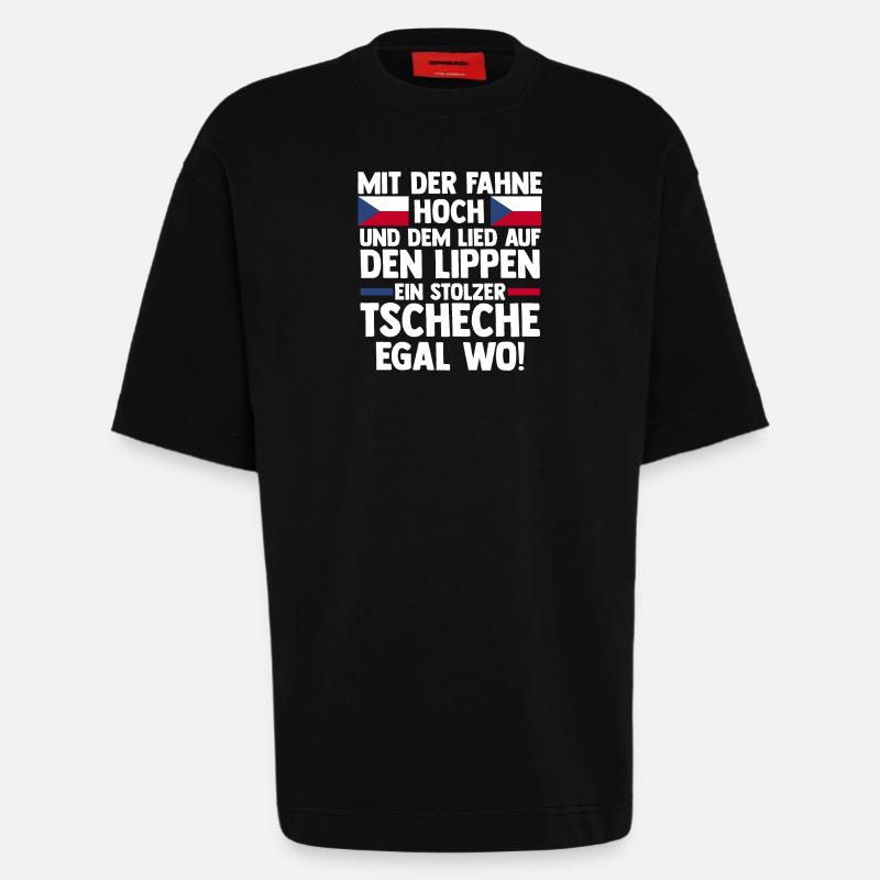 Tschechen Tschechisch Tschechien - Heavyweight T-Shirt - made by SPREAD - SOLID BLACK