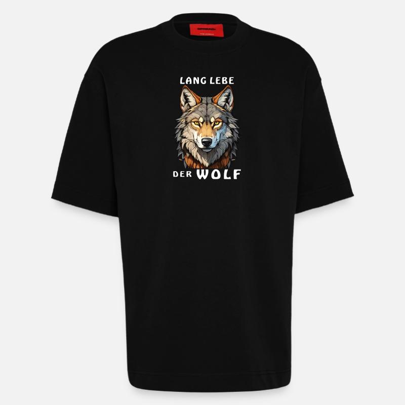 LANG LEBE DER WOLF - Heavyweight T-Shirt - made by SPREAD  - SOLID BLACK