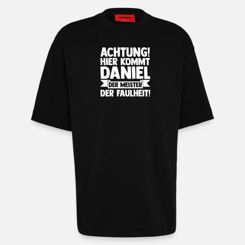 First name Daniel - Heavyweight T-Shirt - made by SPREAD  - SOLID BLACK