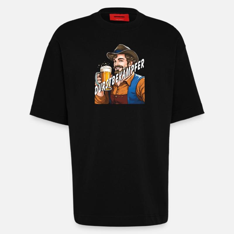 MANN Bier DURSTBEKÄMPFER - Heavyweight T-Shirt - made by SPREAD  - SOLID BLACK