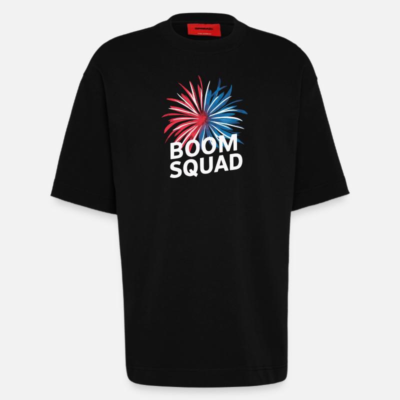 Pyrotechnie Feux d’artifice Pyrotechnie - T-shirt bio épais oversize fabriqué en UE - SOLID BLACK