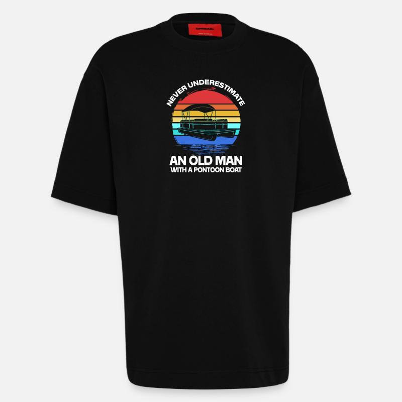 Pontonboot Boot Boote - Heavyweight T-Shirt - made by SPREAD  - SOLID BLACK