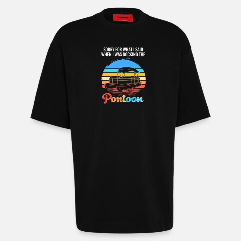 Pontonboot Boot Boote - Heavyweight T-Shirt - made by SPREAD  - SOLID BLACK