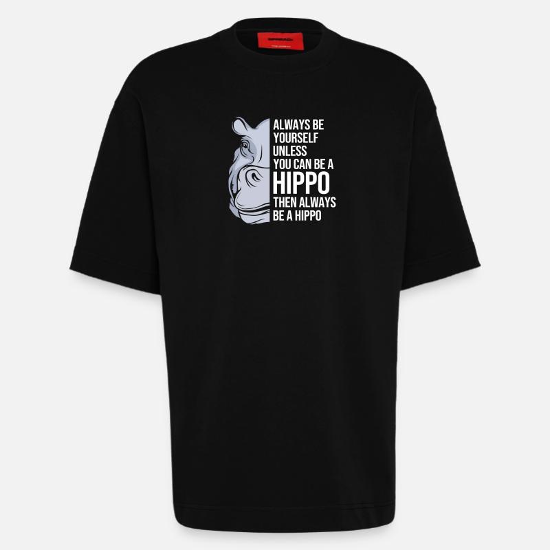 Nilpferd - Heavyweight T-Shirt - made by SPREAD  - SOLID BLACK