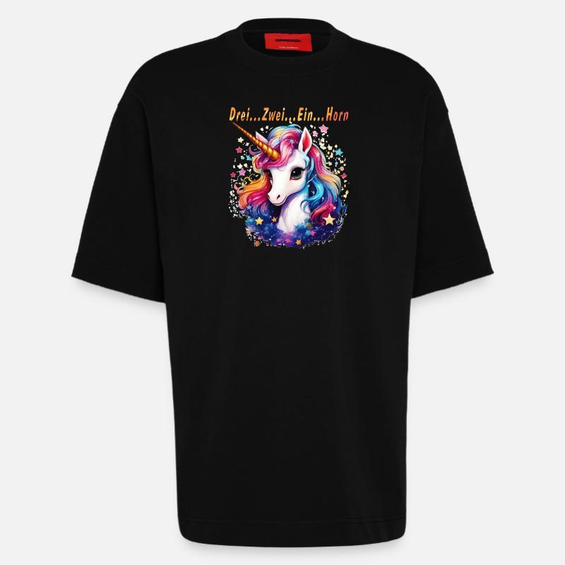 Three... Two... ONE... HORN - Heavyweight T-Shirt - made by SPREAD - SOLID BLACK