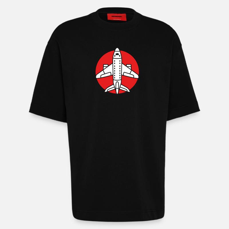 Pilot Flugzeug - Heavyweight T-Shirt - made by SPREAD  - SOLID BLACK