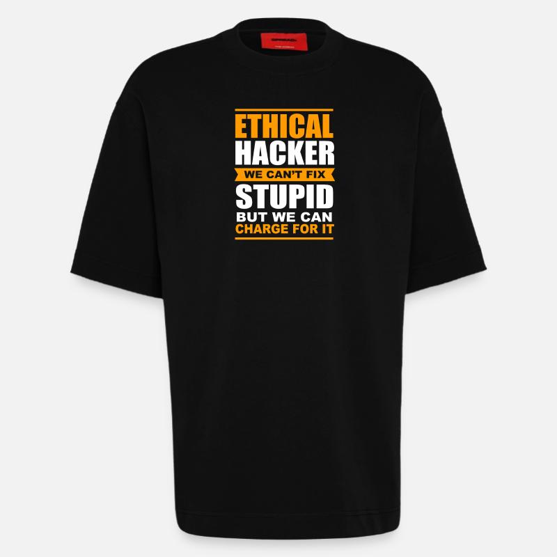 Cyber programmeur cybersécurité Hacker - T-shirt bio épais oversize fabriqué en UE - SOLID BLACK